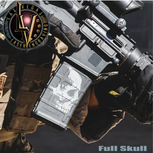 Custom Engraved PMAG Magazine – Full Skull 2 Engraved Pmags