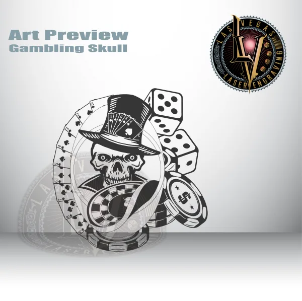 Custom Engraved PMAG Magazine – Gambling Skull 2 Engraved Pmag