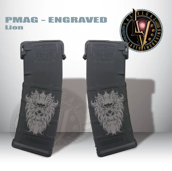 Custom Engraved PMAG Magazine – Lion Head 1 Engraved Pmag