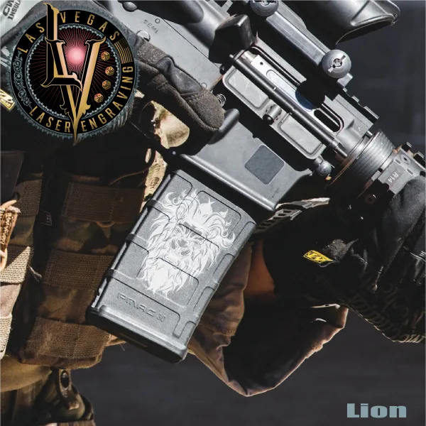 Custom Engraved PMAG Magazine – Lion Head 2 Engraved Pmag