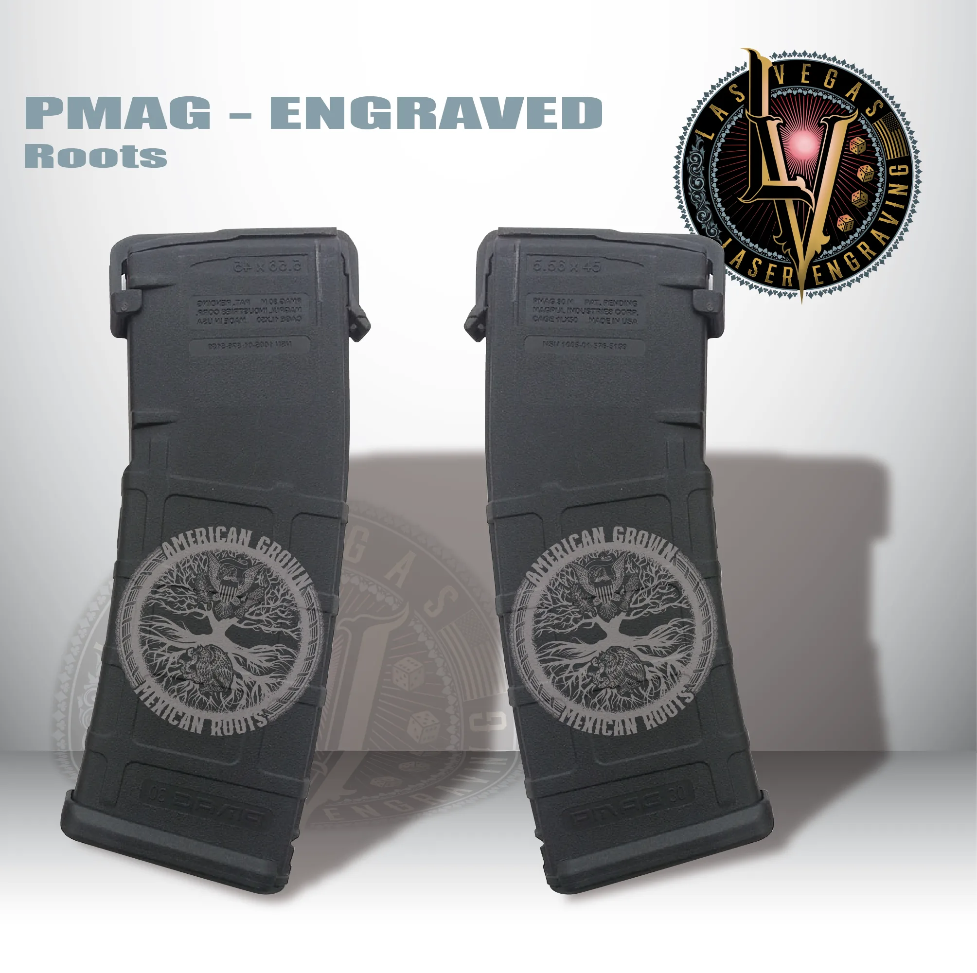 Custom Engraved PMAG Magazine – Mexican Roots 1 Engraved Pmag