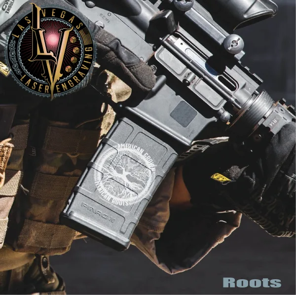 Custom Engraved PMAG Magazine – Mexican Roots 3 Roots RL