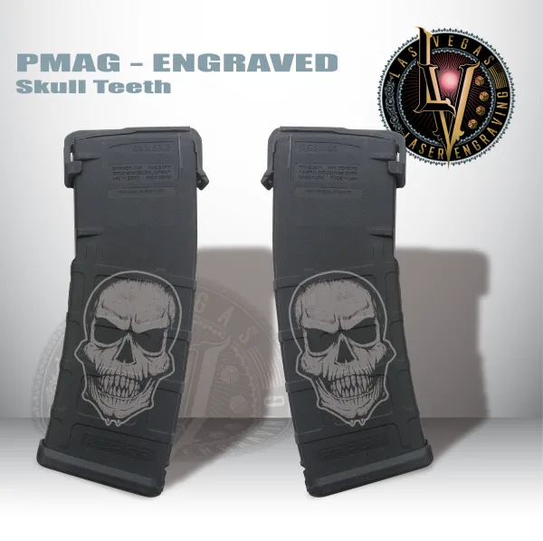 Custom Engraved PMAG Magazine – Skull Teeth 1 Engraved Pmags