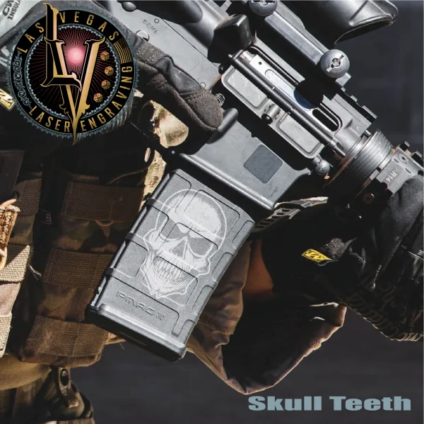 Custom Engraved PMAG Magazine – Skull Teeth 2 Engraved Pmags