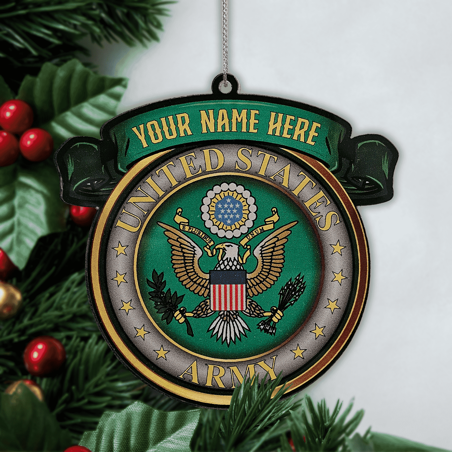 ARMY Personalized Acrylic Christmas Ornament