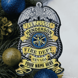 Fireman Personalized Acrylic Christmas Ornament