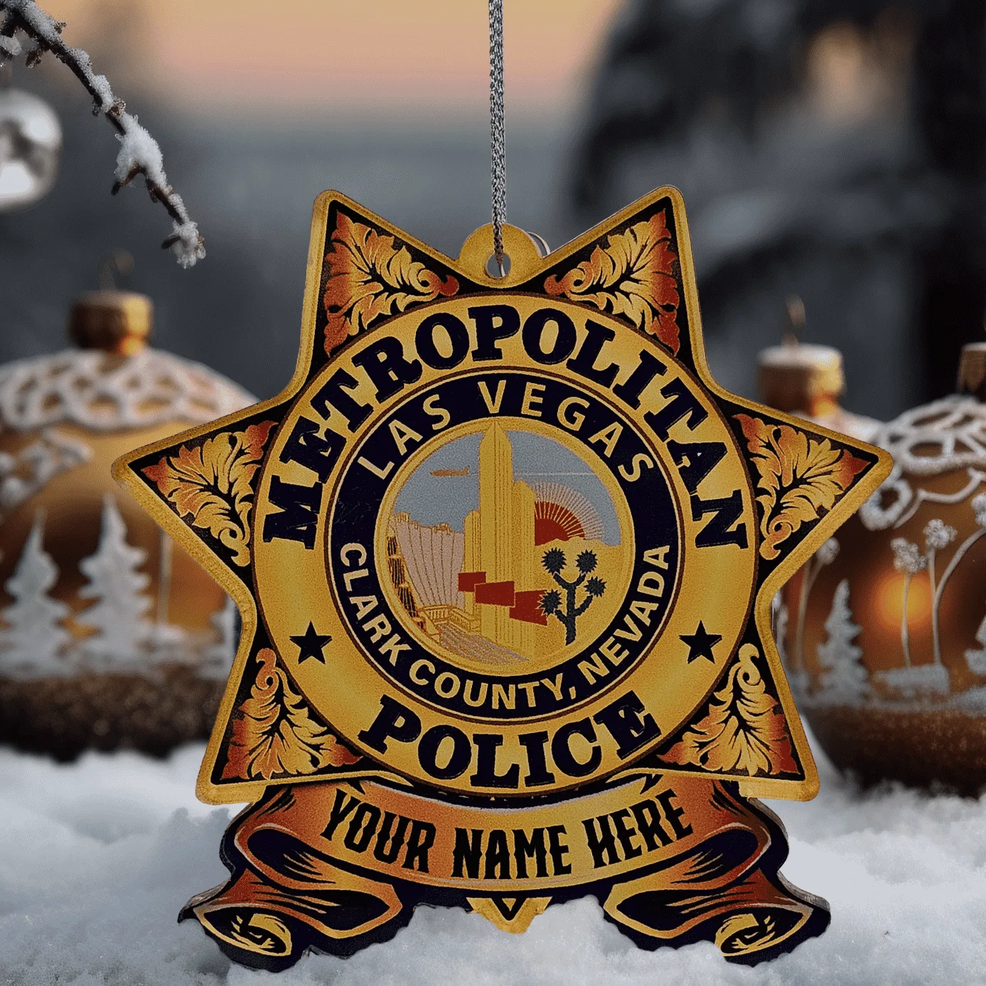 Police Officer Personalized Acrylic Christmas Star Ornament 1 Policeman Personalized Acrylic Christmas Ornament