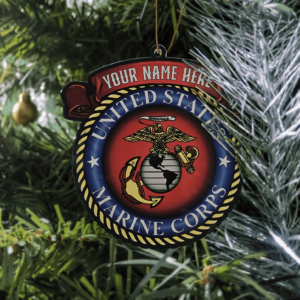 US Marines Personalized Acrylic Christmas Ornament