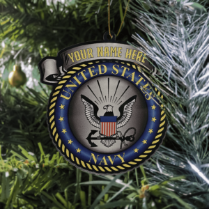 NAVY Personalized Acrylic Christmas Ornament
