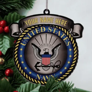 NAVY Personalized Acrylic Christmas Ornament