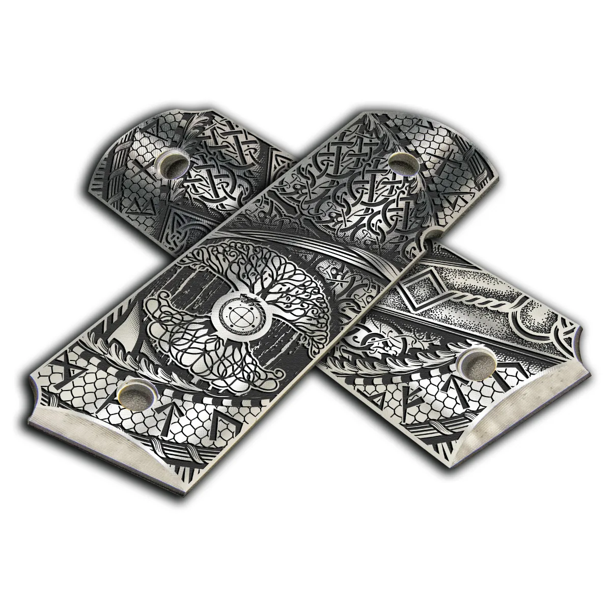 Custom Laser Engraved 1911 Aluminum Grips - Celtic Ways 5 Custom Engraved 1911 Grips