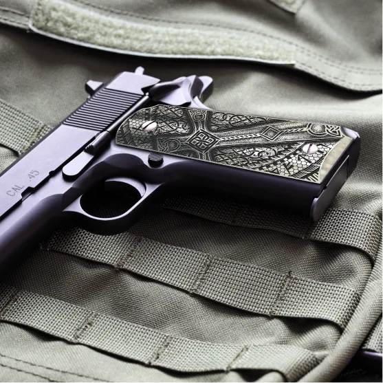 Custom Laser Engraved 1911 Aluminum Grips - Celtic Ways 3 Custom Engraved 1911 Grips