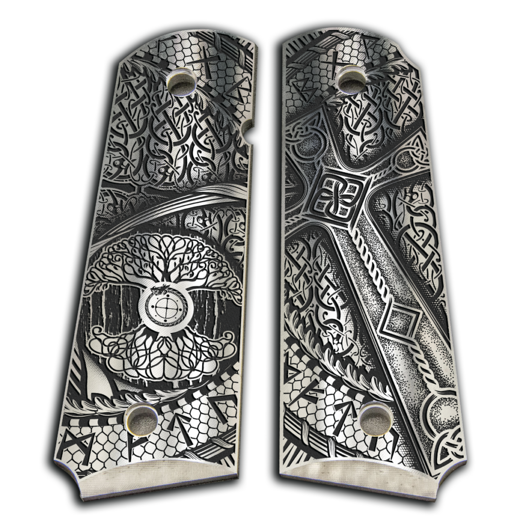 Custom Laser Engraved 1911 Aluminum Grips - Celtic Ways - Shop