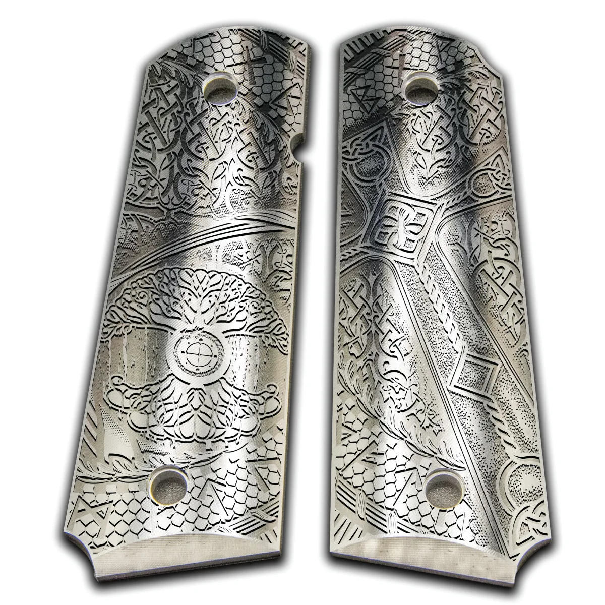 Custom Laser Engraved 1911 Aluminum Grips - Celtic Ways 2 Custom Engraved 1911 Grips