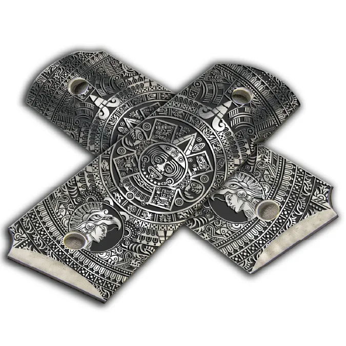 Custom Laser Engraved 1911 Aluminum Grips - Ancient Aztecs 2 Laser Engraved Aztec 1911 Grip