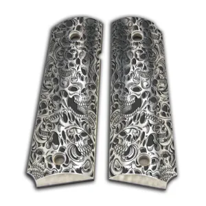 Laser Engraved Skull1911 Grip