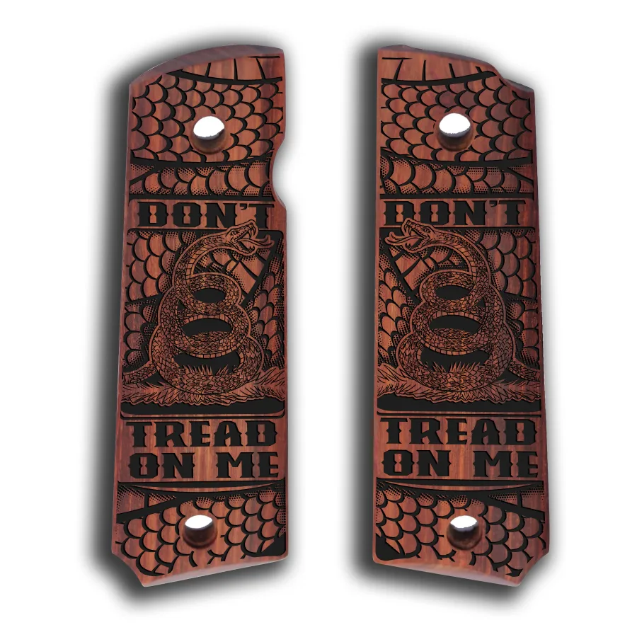 Custom Laser Engraved 1911 Wood Grips - Don't Tread on Me 1 1911 Grips Wood laser Engraved Celtic Tree of Life