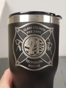 Custom engraved tumbler with logo