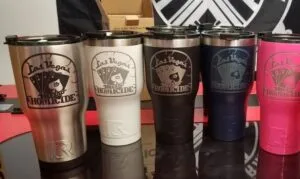 Set of custom engraved tumblers