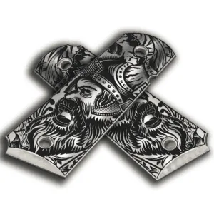 Custom Laser Engraved 1911 Aluminum Grips - Viking Warrior